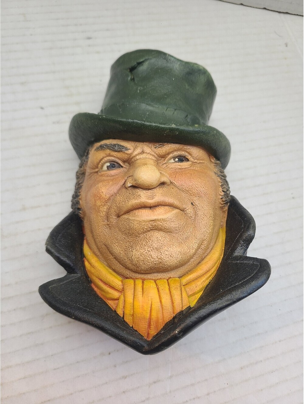Vintage Gentleman Chalkware Wall Mask Character Head Very Detailed Unique